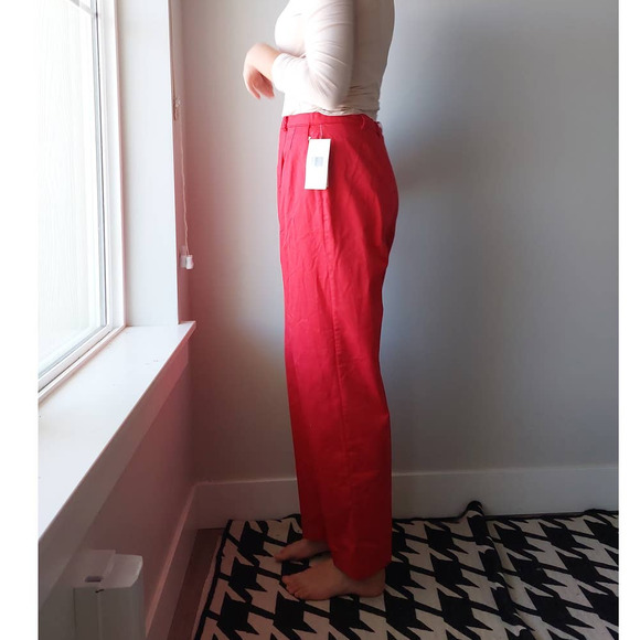 Vintage Red Pleated Tapered Pants, Deadstock Sport Cotton Levi's - Picture 2 of 9